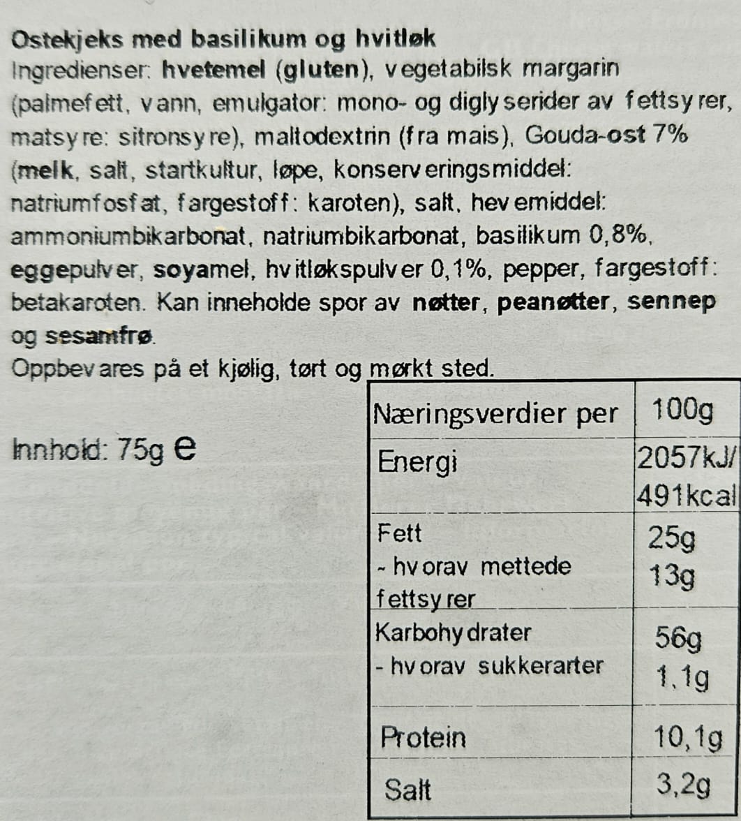 Kjeks Pesto (Utgått på dato)