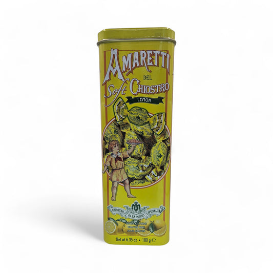 Amaretti Soft tower tin Lemon 180gr