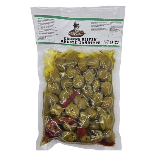 Grønne Oliven Knuste Landtype 300gr
